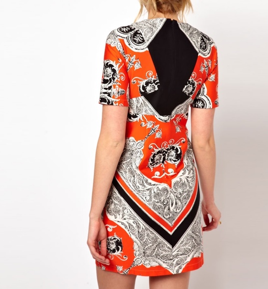 ASOS Blocked Scarf Print Dress - Picture 2 of 8
